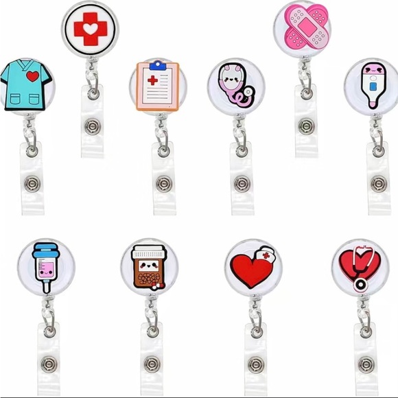 Ladies Adorable Healthcare (10 pack)Retractable Badge Reel Holder  Size: OS - Picture 1 of 5